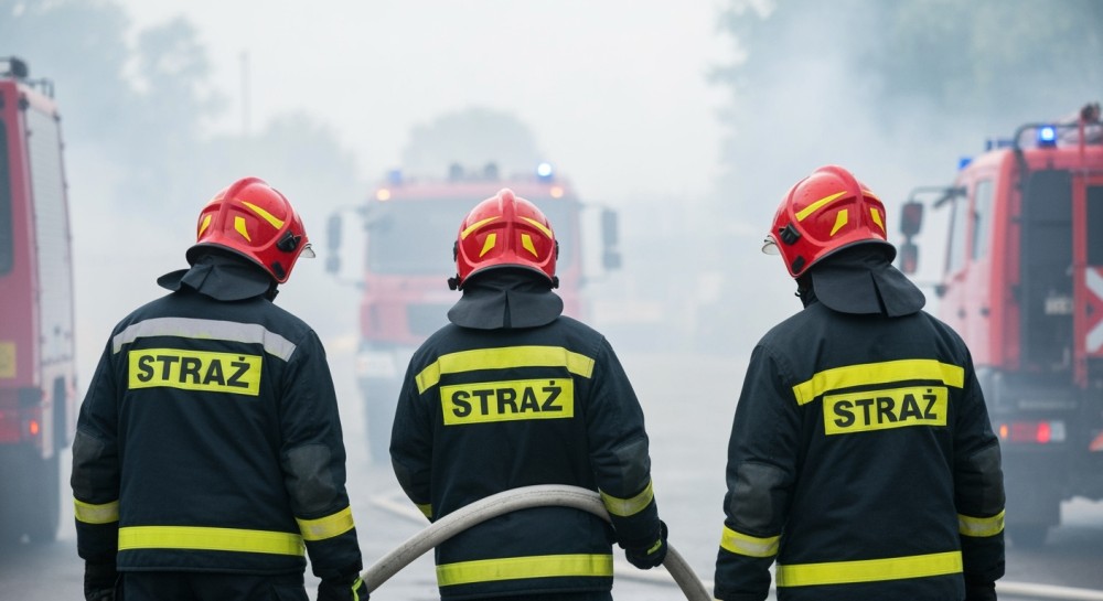 Wielki pożar w zakładzie opon w Szczecinie – strażacy w akcji!
