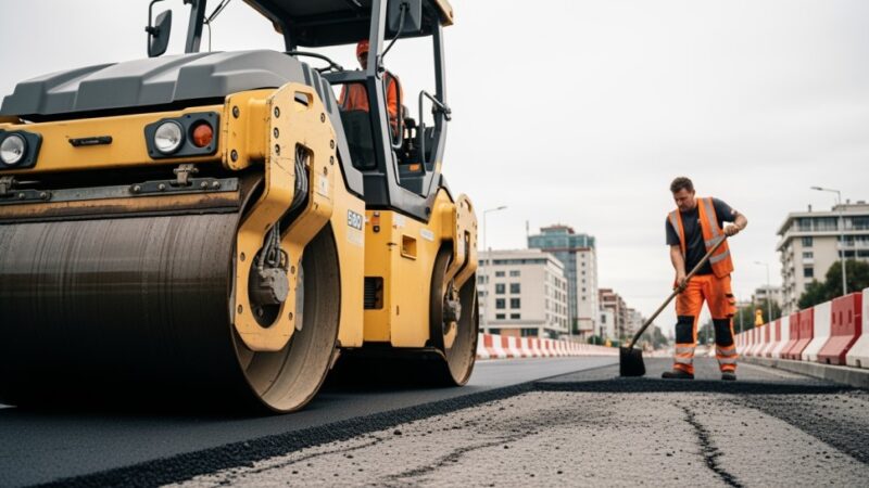 Nowa nawierzchnia na drodze Dobra–Stolec: prace w toku!